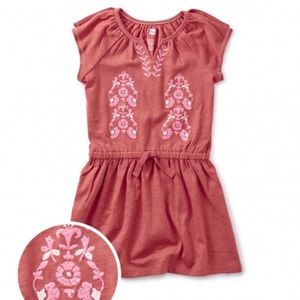 Tea Collection Red Embroidered Dress. Size 5 NWT